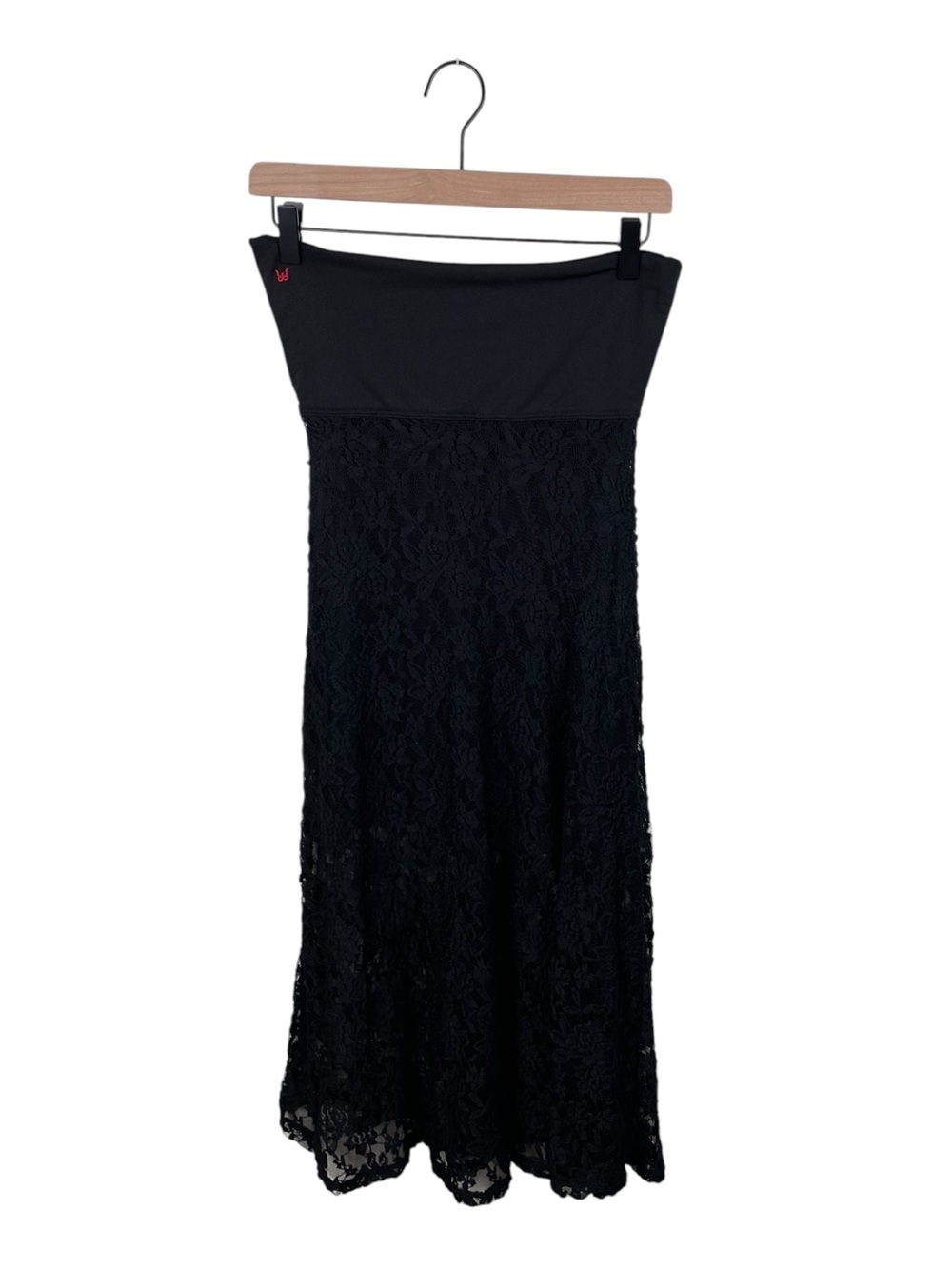 Ruby Ribbon Black Lace Maxi Skirt Size Medium Elastic Waist Shaping Slimming